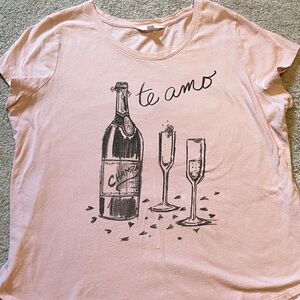 LC Lauren Conrad Te Amo Shirt XXL Pink